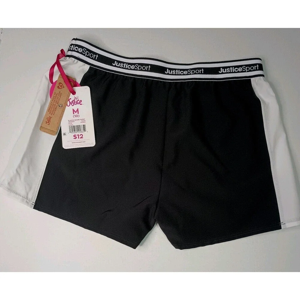NEW JUSTICE SPORTS Girls Athletic Shorts Colorblock  M (10). (P0025)